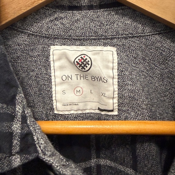 On the Byas Black and Gray Checkered Shirt - Picture 2 of 4